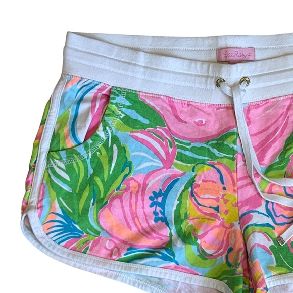 Lilly Pulitzer Women’s Sz M Chrissy Beach Shorts So A Peeling French Terry Pink - Picture 4 of 14